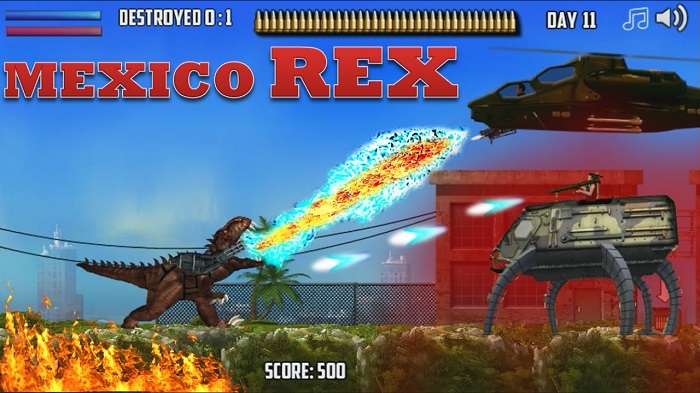 Review game Bắn súng Y8 - Mexico Rex – 1play – 1 người chơi - Khủng long tàn bạo tấn công