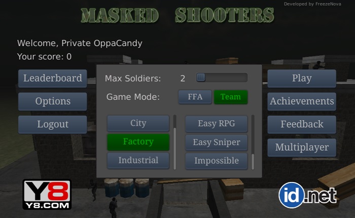 Review Game Y8 Bắn Súng - Masked Shooters Single Player - 1 play - 1 người chơi - Sát thủ đơn độc
