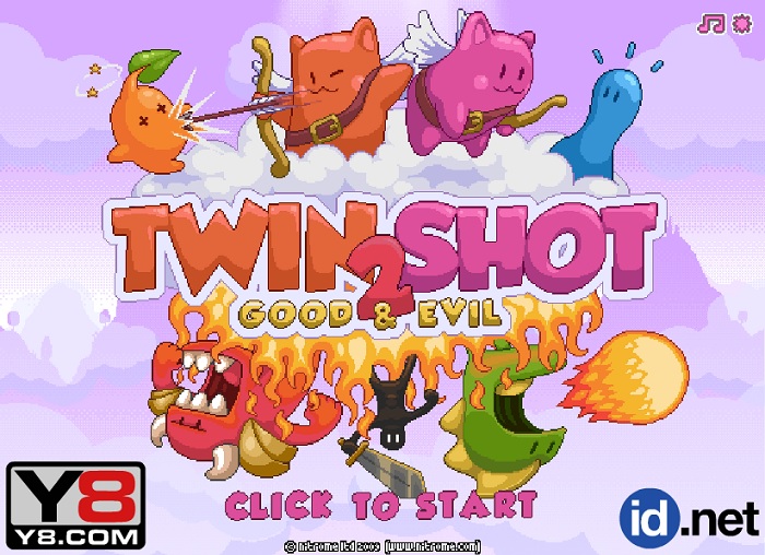 Review Game Y8 Bắn Súng – Twin Shot 2 – 2play – 2 người chơi – Cung thủ sinh đôi 2