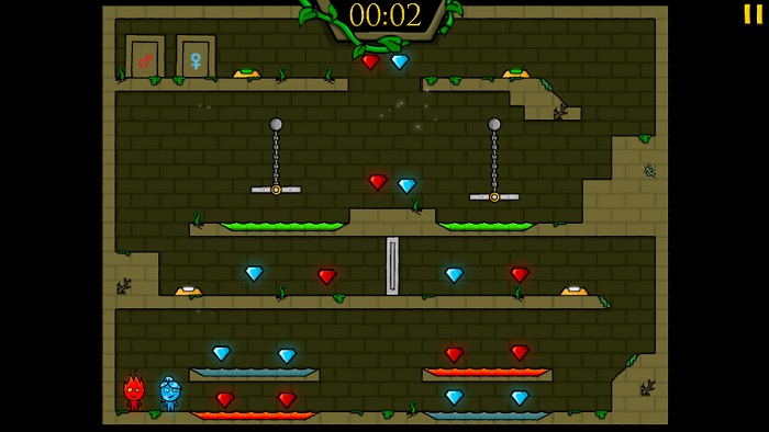 Review Game Y8 – Fireboy And Watergirl Forest Temple – 2play – 2 người chơi – Lửa nước tại ngôi đền trong rừng
